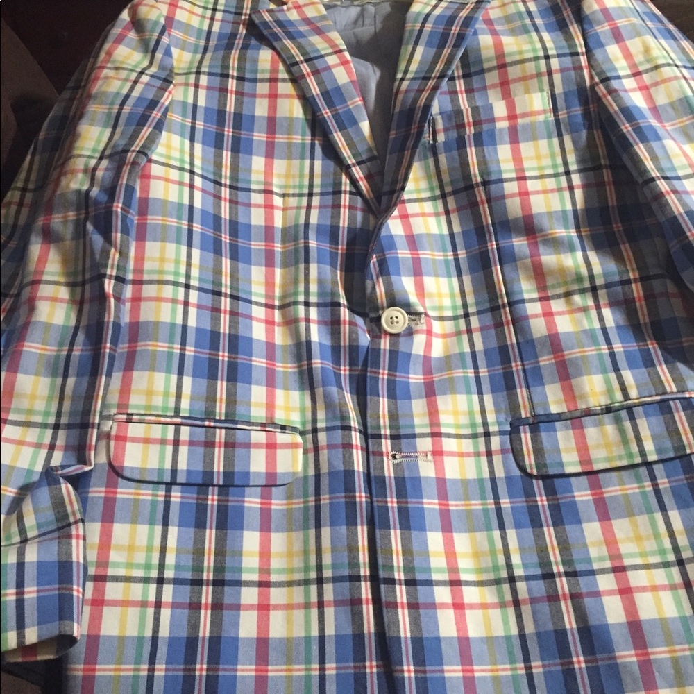 Boys plaid blazer.